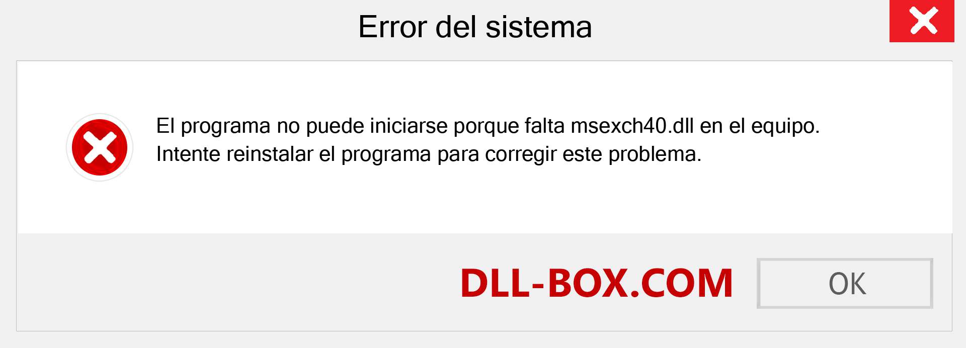 ¿Falta el archivo msexch40.dll ?. Descargar para Windows 7, 8, 10 - Corregir msexch40 dll Missing Error en Windows, fotos, imágenes